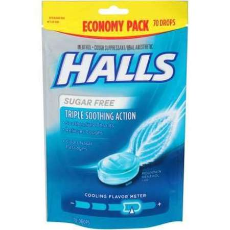 Halls Halls Sugar Free Menthol Lyptus Mountain Cough Drops 70 Count, PK12 63790